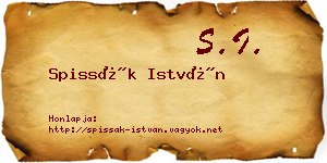 Spissák István névjegykártya